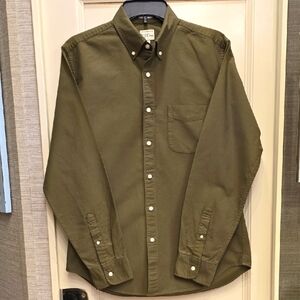 J.Crew Slim Fit Olive Button-Down Shirt. Medium.